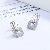 TrustDavis 925 Sterling Silver Hoop Earrings Wedding Gothic CZ 925 Earring
