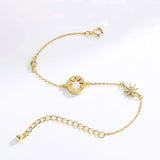 TrustDavis Sterling Silver Linked Charms Chain Bracelet For Women - DD1312