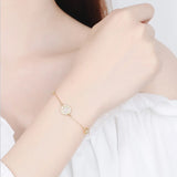 TrustDavis Sterling Silver Linked Charms Chain Bracelet For Women - DD1312