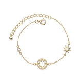 TrustDavis Sterling Silver Linked Charms Chain Bracelet For Women - DD1312