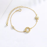 TrustDavis Sterling Silver Linked Charms Chain Bracelet For Women - DD1312