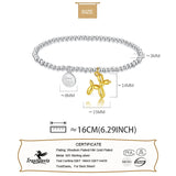 TrustDavis 925 Silver Bead Animal Balloon Dog Elastic Bracelet
