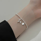 TrustDavis 925 Silver Bead Animal Balloon Dog Elastic Bracelet