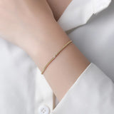 TrustDavis 925 Silver Babysbreath Chain Bracelet Women Wedding Jewelry