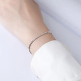 TrustDavis 925 Silver Babysbreath Chain Bracelet Women Wedding Jewelry