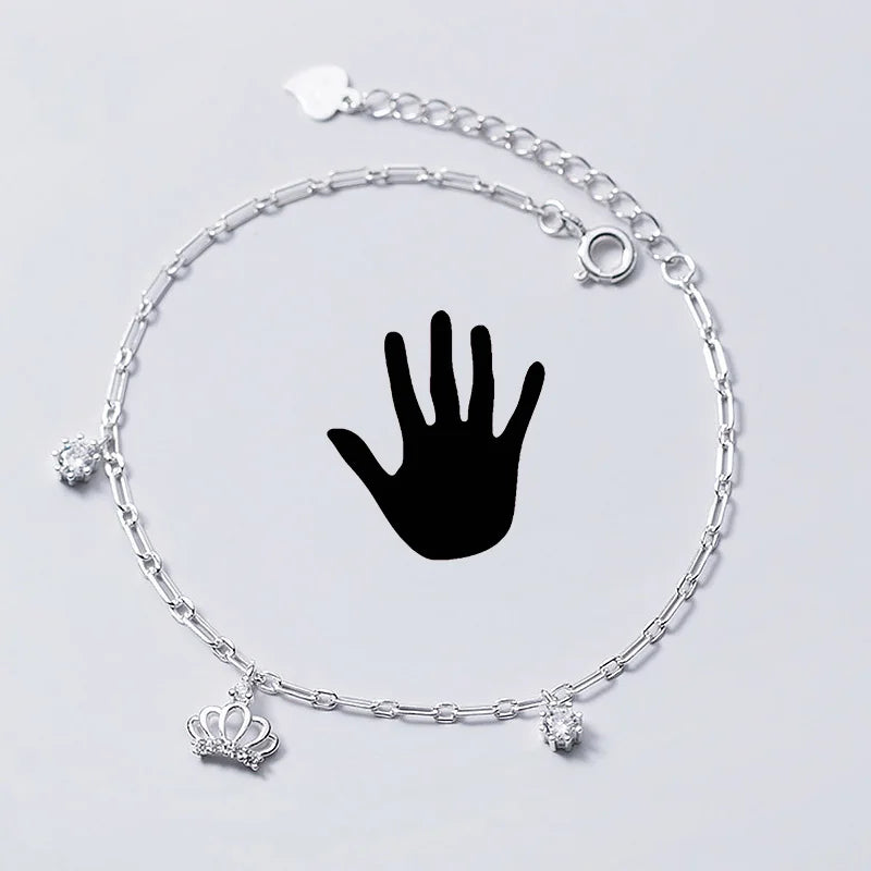 TrustDavis Crown CZ Bracelet Anklet Wedding Party Jewelry