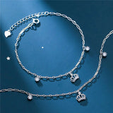 TrustDavis Crown CZ Bracelet Anklet Wedding Party Jewelry