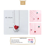 TrustDavis 925 Sterling Silver Sweet Heart Pendant Short Necklace For Women