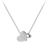 TrustDavis 925 Silver Heart CZ Choker Necklace Bridal S925 Jewelry