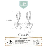 TrustDavis 925 Silver Bowknot Hoop Earrings Wedding Party Punk Jewelry