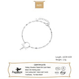 TrustDavis 925 Silver Round Chain Bracelet Women Office Lady Jewelry Gift