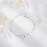 TrustDavis 925 Silver Round Chain Bracelet Women Office Lady Jewelry Gift