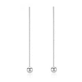 TrustDavis 925 Silver Sweet 4mm Beads Box Chain Linked Ear Line