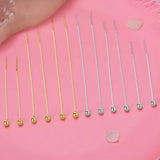 TrustDavis 925 Silver Sweet 4mm Beads Box Chain Linked Ear Line