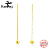 TrustDavis 925 Silver Sweet 4mm Beads Box Chain Linked Ear Line