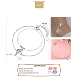 TrustDavis 925 Silver Butterfly CZ Charms Bracelet For Women