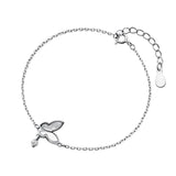 TrustDavis 925 Silver Butterfly CZ Charms Bracelet For Women