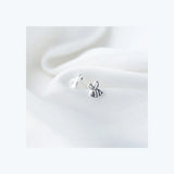 TrustDavis 925 Silver Sweet Hollow Bees Stud Earrings For Girls