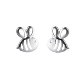 TrustDavis 925 Silver Sweet Hollow Bees Stud Earrings For Girls