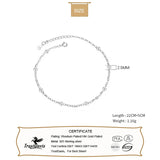 TrustDavis 925 Silver Round Bead Chain Anklet For Women Lady Gift