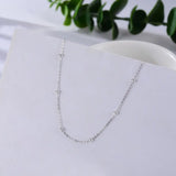 TrustDavis 925 Silver Round Bead Chain Anklet For Women Lady Gift