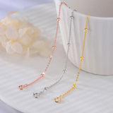 TrustDavis 925 Silver Round Bead Chain Anklet For Women Lady Gift