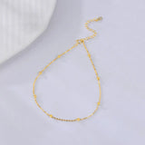 TrustDavis 925 Silver Round Bead Chain Anklet For Women Lady Gift
