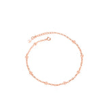 TrustDavis 925 Silver Round Bead Chain Anklet For Women Lady Gift