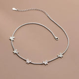 TrustDavis 925 Silver Butterfly CZ Necklace For Women Wedding Fine Jewelry