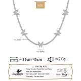 TrustDavis 925 Silver Butterfly CZ Necklace For Women Wedding Fine Jewelry