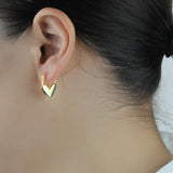 TrustDavis 925 Silver Heart Hoop Earring Wedding Party Jewelry