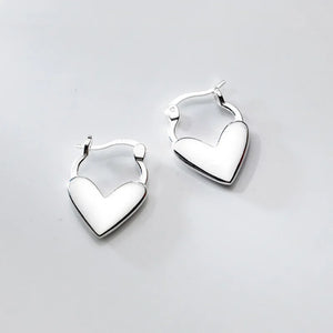 TrustDavis 925 Silver Heart Hoop Earring Wedding Party Jewelry