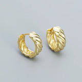 TrustDavis Vintage Twist Hoop Earrings - 925 Sterling Silver