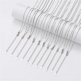 TrustDavis Snake Box Beads Chain Necklace 925 Sterling Silver Water-wave