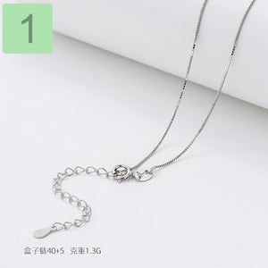 TrustDavis Snake Box Beads Chain Necklace 925 Sterling Silver Water-wave