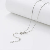 TrustDavis Snake Box Beads Chain Necklace 925 Sterling Silver Water-wave