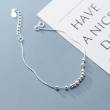 TrustDavis 925 Sterling Silver Sweet Beads Snake Chain Bracelet DS2374