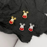 TrustDavis 925 Sterling Silver Deer Charm Stud Earring Gift for Women DD1063