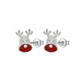 TrustDavis 925 Sterling Silver Deer Charm Stud Earring Gift for Women DD1063