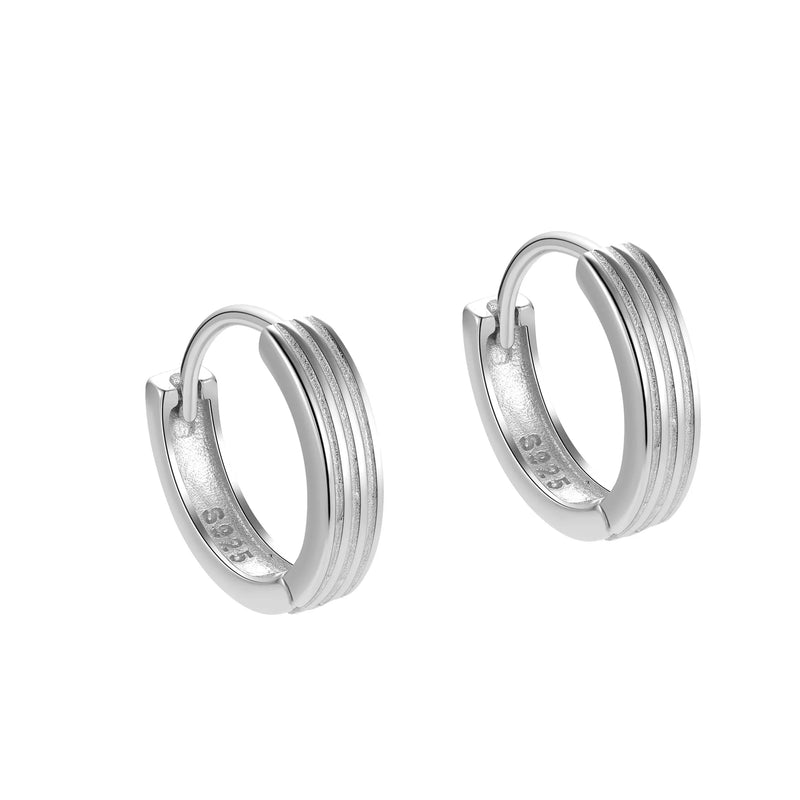 TrustDavis Sterling Silver Minimalist Hoop Earrings for Women