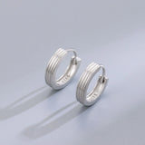 TrustDavis Sterling Silver Minimalist Hoop Earrings for Women