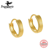 TrustDavis Sterling Silver Minimalist Hoop Earrings for Women