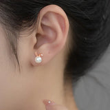 925 Silver Rabbit Carrot Stud Earrings for Daughter DS3962