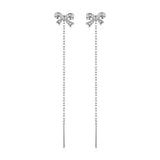 Davis Girls 925 Silver Butterfly Tassel Earring CZ Stud Women Wedding DS3941