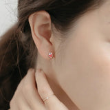 Davis Girls 925 Silver Strawberry Lemon Stud Earrings DS4149