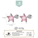 Davis Girls 925 Silver Star CZ Screw Stud Earrings DS4122