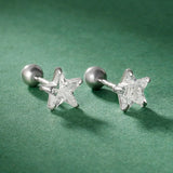 Davis Girls 925 Silver Star CZ Screw Stud Earrings DS4122