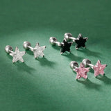 Davis Girls 925 Silver Star CZ Screw Stud Earrings DS4122
