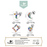 TrustDavis Sterling Silver Cross Moon CZ Stud Earrings