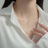 TrustDavis 925 Silver Sweet Heart Necklace Lady Girls Birthday Gift